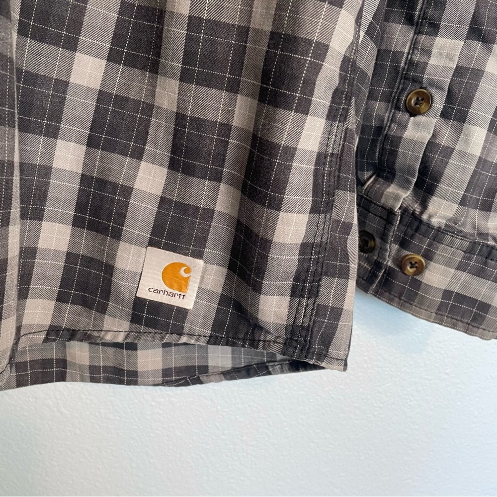Carhartt Men's Relaxed Force Long Sleeve Button Up Plaid Flannel Shirt Medium - Picture 2 of 7